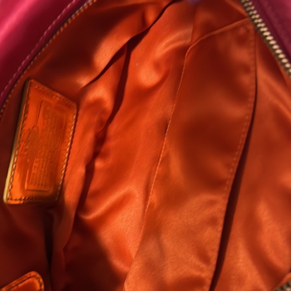 COACH Amanda Magenta Silk Satin Mini Satchel Shoulder Bag Handbag 12927 Barbie - Picture 6 of 7